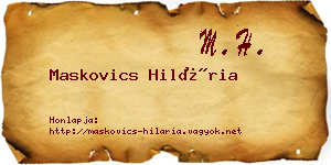 Maskovics Hilária névjegykártya